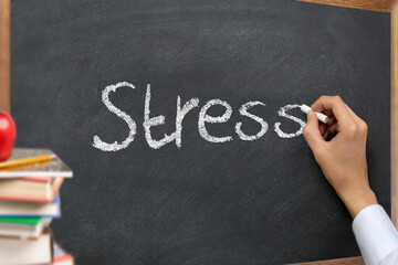 Hand writing stress on a blackboard © nayefhammouri