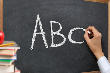 Hand writing ABC on classroom blackboard © nayefhammouri