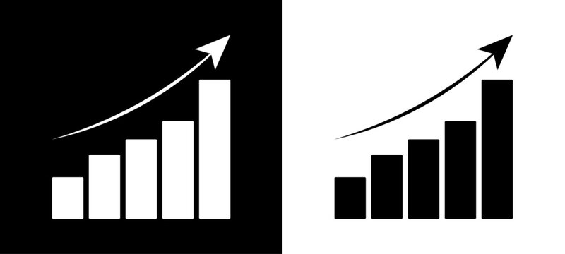 increase success line icon in white and black colors. increase success flat vector icon from increase success collection for web, mobile apps and ui design