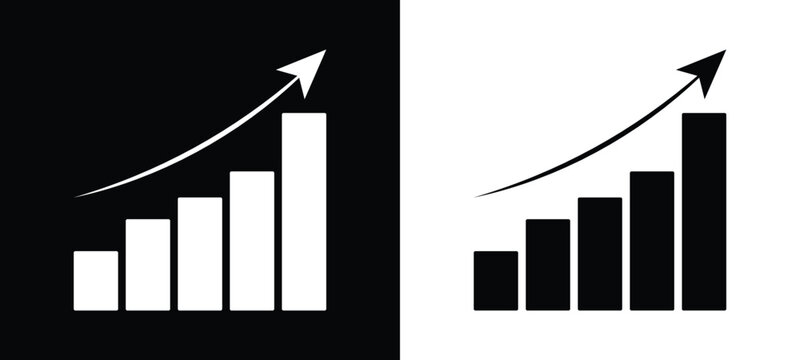 increase success line icon in white and black colors. increase success flat vector icon from increase success collection for web, mobile apps and ui design
