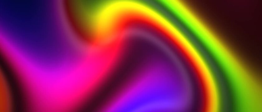 Abstract fluid light patterns flowing with vibrant neon colors during a smooth cinematic movement
