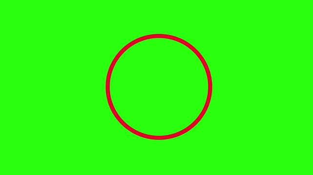 Animated red circle line drawing and spinning on a green screen. Great for loading screens, targeting, HUD elements, or highlighting.