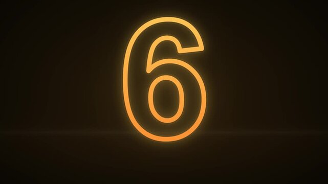 Neon numbers counting down from ten to zero in a dark digital space with subtle bokeh effects