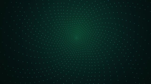 Emerald Green Abstract Light Waves Seamlessly Flowing in Dark Space with Subtle Glow