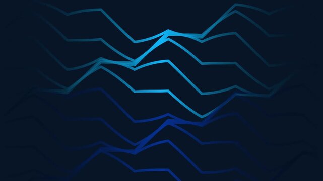Abstract blue waveform patterns in dark background with subtle motion and depth