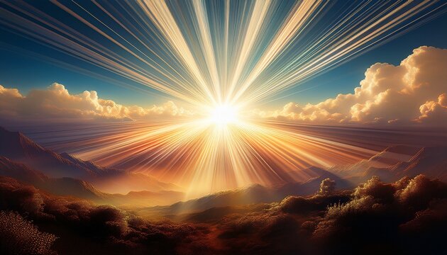 Sun Beams Or Light Rays Breaking Through The Clouds Beautiful S