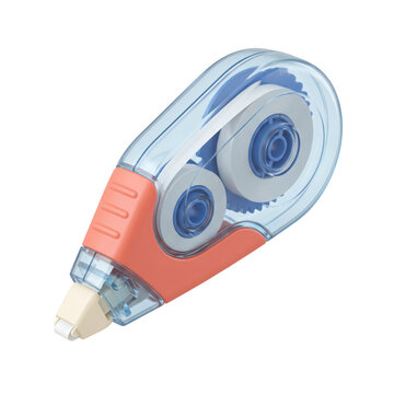 Office stationery, correction tape office stationery isolated on transparent background. school writing error remover cutout. Incredible professionally rendered modern aesthetic pieces pack.