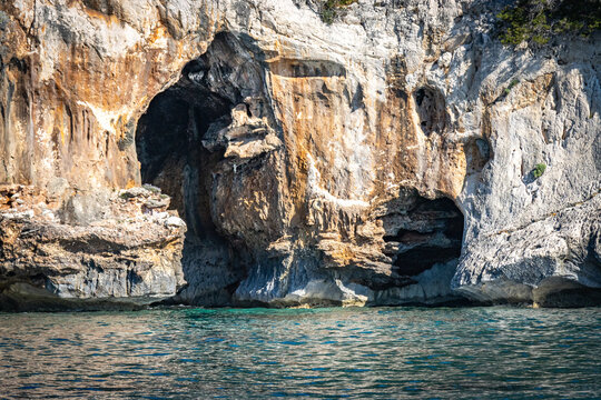 limestone cliffs and turquoise water, coast of baunei, gulf of orosei, sardinia, sardegna, italy, mediterranean sea, vacation