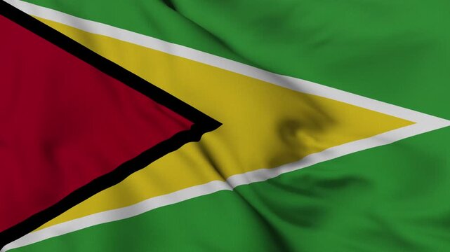4K animation of the Guyanese national flag waving in the wind