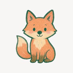 Naklejka premium Cute fox cartoon illustration.
