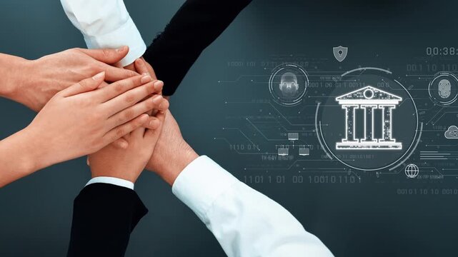 Hands come together, symbolizing collaboration and trust in digital security. This image captures the essence of teamwork in protecting against modern cyber threats. Raster