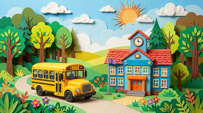 School Bus Paper Craft