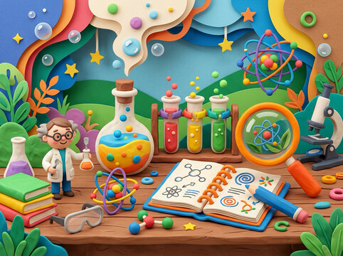 3D Science Classroom Concept