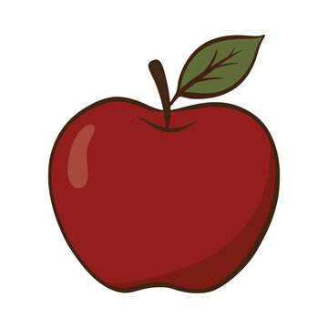 Apple Flat Vector Illustration Isolated on White Background. Perfect for food, healthy eating, education, autumn, harvest, and seasonal designs.