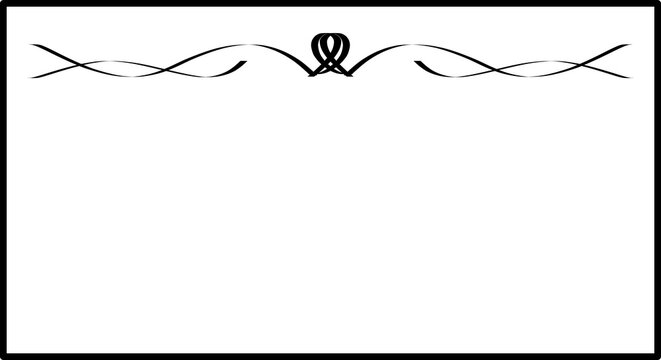 Elegant black decorative flourish line separator for invitation card design