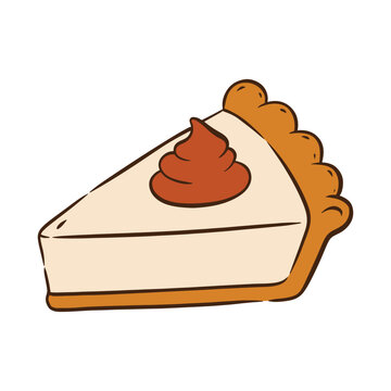 Pie Flat Vector Illustration Isolated on White Background. Perfect for bakery, dessert, food menu, restaurant, packaging, and seasonal designs.