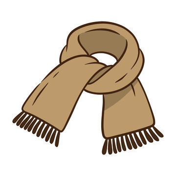 Scarf Flat Vector Illustration Isolated on White Background. Perfect for autumn, winter, fashion, clothing, cold weather, and seasonal designs.