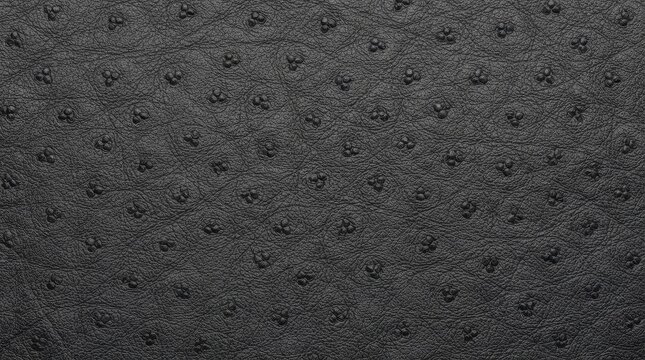 Close up texture of black ostrich leather with repeating pattern