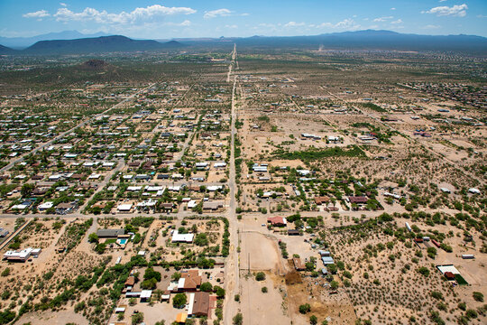 Aerial view looking south from above West Tucson-Ajo Highway