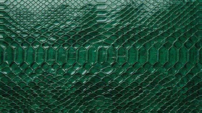 Close up texture of green snakeskin pattern