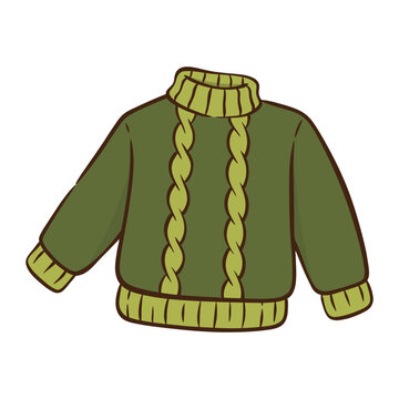Sweater Flat Vector Illustration Isolated on White Background. Perfect for autumn, winter, fashion, clothing, apparel designs and seasonal illustrations.