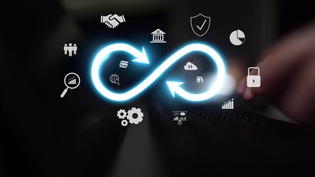 Infinity concept, limitless business potential, innovation opportunities, forward-thinking strategy, and embracing endless possibilities for creative growth and future development. Muxer