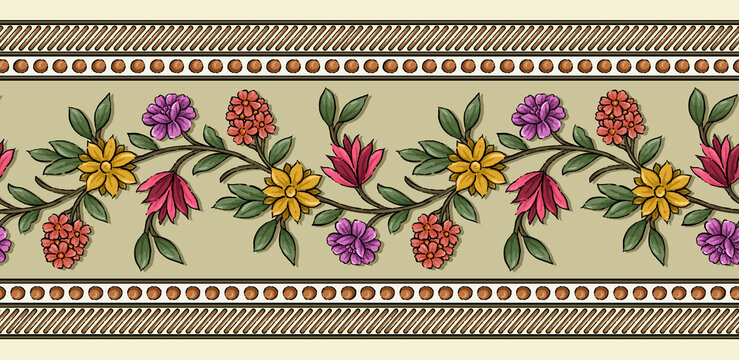 seamless floral pattern vector border