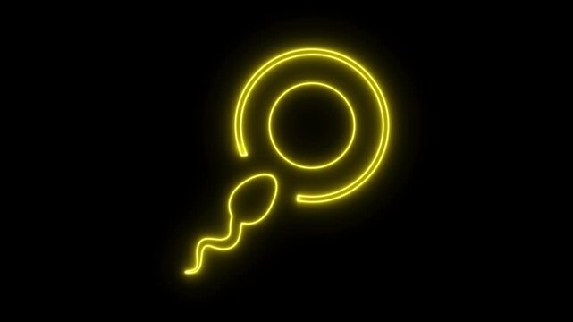 Sperm neon icon 4K video animation	