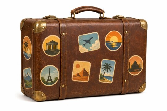 Suitcase With Travel Stickers