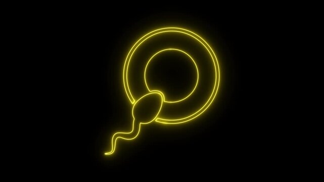 Sperm neon icon 4K video animation	