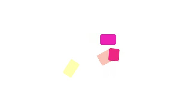 Minimalist Colorful Paper Cut Out Rectangles Floating on White Background