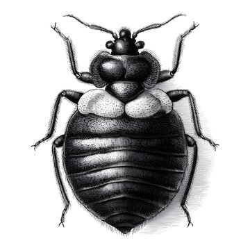 Detailed illustration of a common bed bug insect