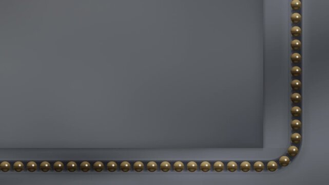 Mirror Bead Race Indexing Along An L Shaped Groove Border With Copy Space Seamless Loop in deep slate tones