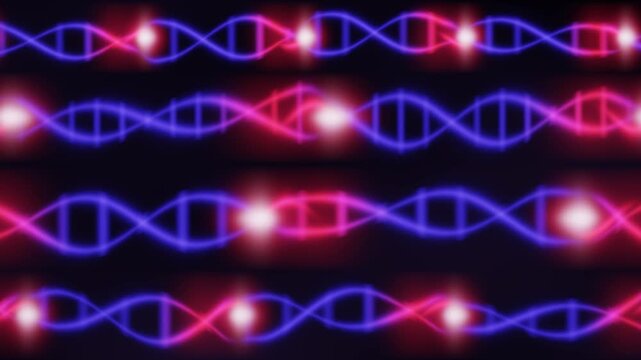 Genome Editing Molecular Scanner Cutting And Splicing DNA Double Helix Strands Seamless Loop in deep violet tones