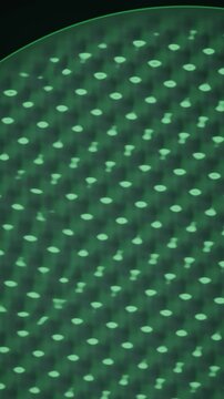Faraday Wave Instability Subharmonic Square Lattice on Vibrating Liquid Metal Seamless Loop in calm emerald tones vertical 9:16