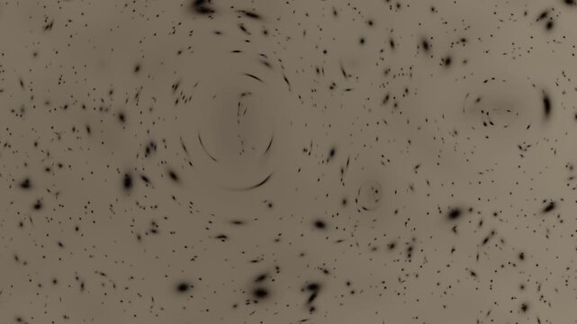 Gravitational Lensing: Invisible Dark Matter Warps A Deep Field Into Arcs And Einstein Rings, Seamless Loop in vibrant sepia tones