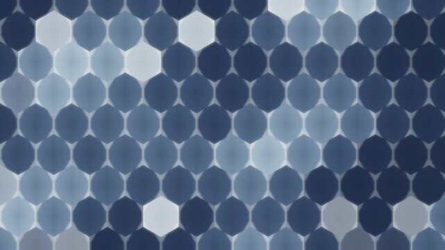 Glowing hexagonal tech grid pulsing honeycomb energy cells seamless loop in vibrant silver tones