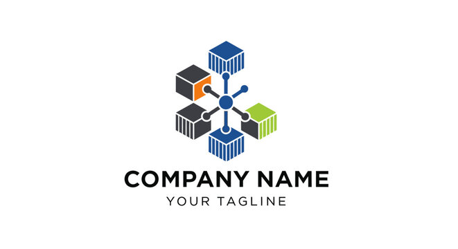 Modern abstract cube logo design for corporate branding.