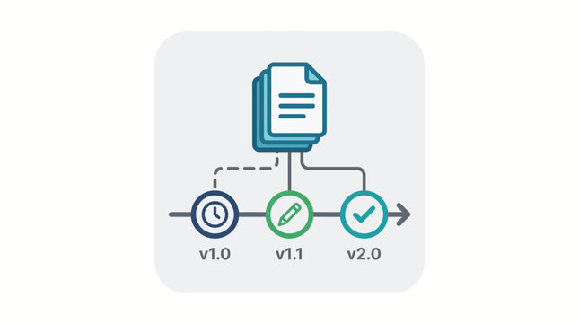 Document version control system icon illustration