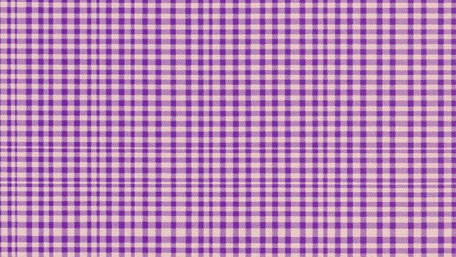 Close-up of a vibrant purple and white gingham fabric pattern with a classic checkered design, suitable for fashion, textiles, and home decor projects
