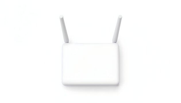 Wi-Fi router 3D icon isolated on white background, wireless internet network and digital connectivity concept graphic