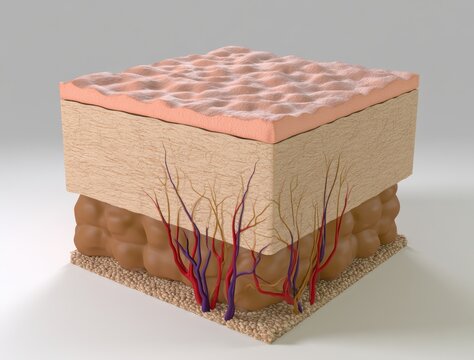 3D soil cross-section with roots and water table layer for environmental science visualization