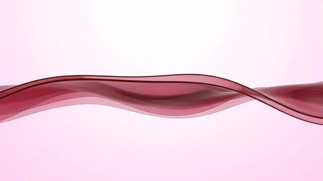 Smooth maroon-pink fluid wave line flowing horizontally over a soft light backdrop. Excellent for medical presentation headers, modern product packaging visuals, subtle background accents, and clean c