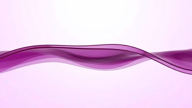 Elegant purple fluid wave line curving softly against a clean white backdrop with subtle gradient glow. Great for corporate presentation banners, cosmetic package design backgrounds, header graphics, 