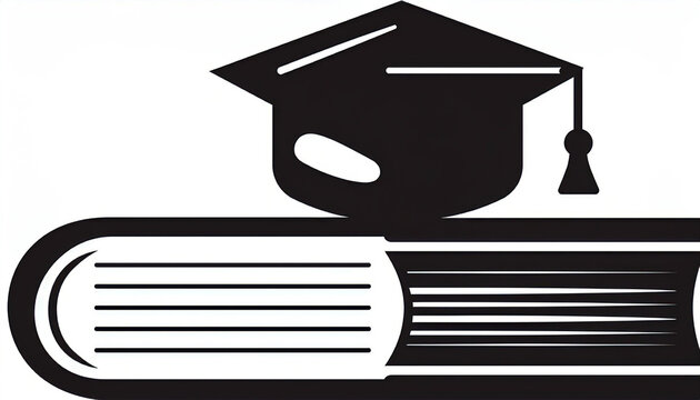 Graduation cap resting on a book symbolizing education and achievement