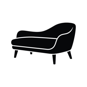Black chaise lounge for stylish seating and relaxation in modern interiors.