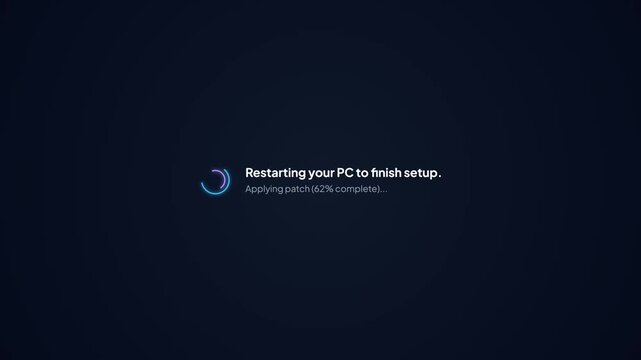 Restarting PC Setup Update Progress Screen Gradient Loading Ring