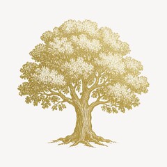 Fototapeta premium Elegant golden tree illustration