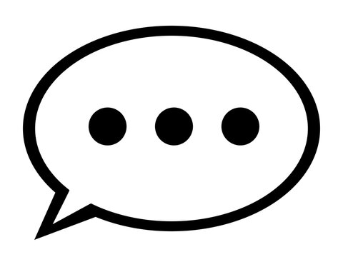 Speech Bubble with Ellipsis Isolated on Transparent Background, Simple Chat and Typing Icon