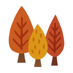Fototapeta premium PNG Colorful autumn trees illustration.